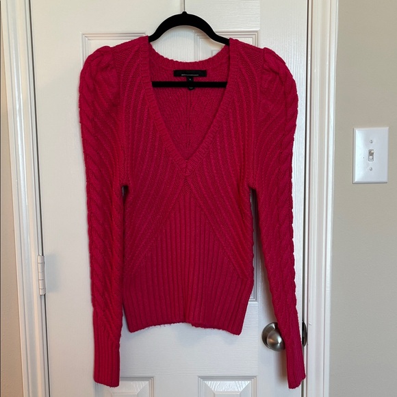 White House Black Market Puffy Sleeve Knit Sweater - Picture 2 of 10